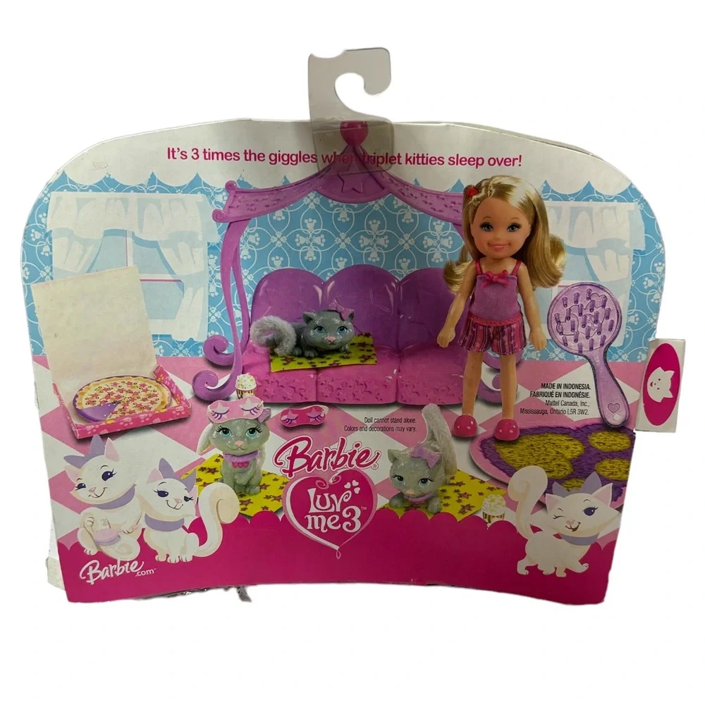 Barbie Kitty Sleepover Luv Me 3 Kittens Vintage Toys Miniatures Doll Accessories
